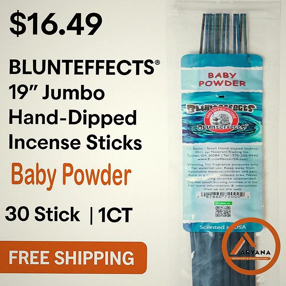 Baby Powder - Hand-Dipped Incense Sticks Jumbo 19"– (1CT) – 30ps - BLUNTEFFECTS