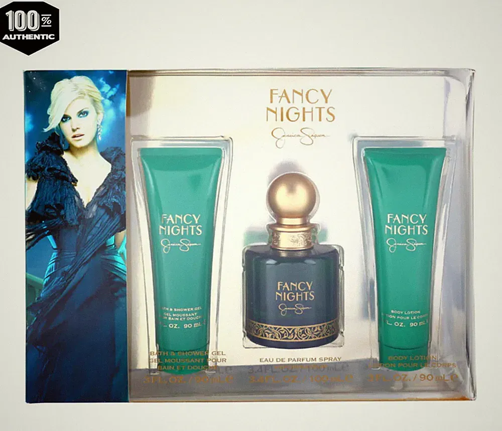 Jessica Simpson Fancy Nights Night 3 PC Gift Set -3.4 oz Edp Sp+3.0 oz B/L+S/G