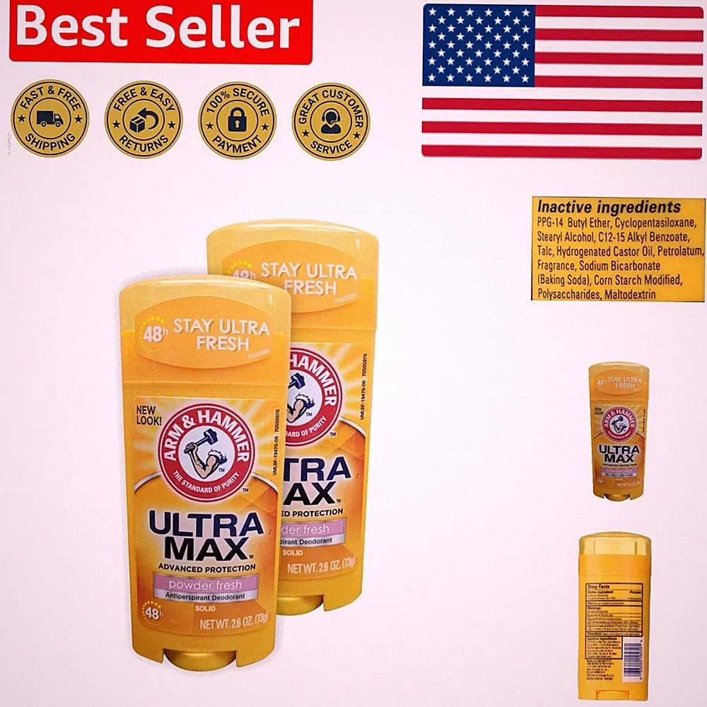 Ultramax Invisible Solid Antiperspirant & Deodorant - 2 Pack, Baby Powder Scent